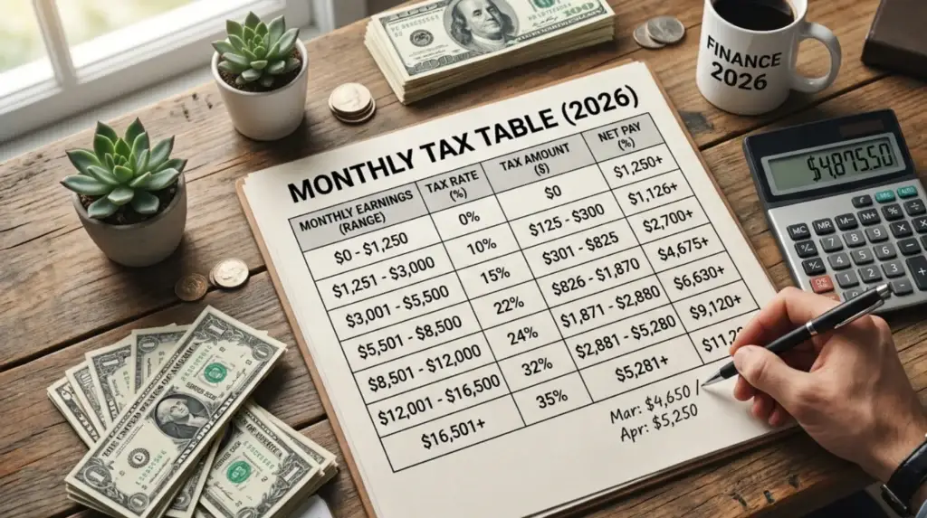 Monthly Tax Table