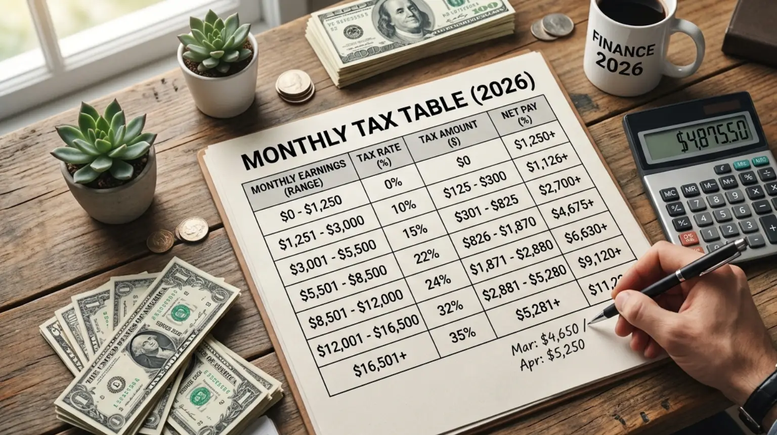 Monthly Tax Table